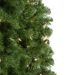 Clearance 7.5' Pre-Lit Hazelton Spruce Pencil Artificial Christmas Tree, Clear Lights Pre-Lit