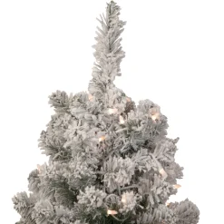 3' Pre-Lit Heavily Flocked Madison Pine Medium Artificial Christmas Tree, Clear Lights Pre-Lit