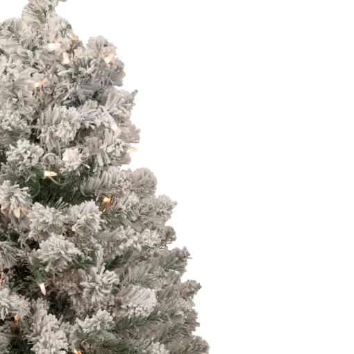 3' Pre-Lit Heavily Flocked Madison Pine Medium Artificial Christmas Tree, Clear Lights Pre-Lit