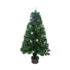 New 4' Pre-Lit LED Fiber Optic Artificial Christmas Tree with Stars - Multi Color Lights Fiber Optic