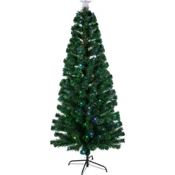 Discount 6' Pre-Lit LED Fiber Optic Color Changing Christmas Tree with Star Tree Topper Fiber Optic