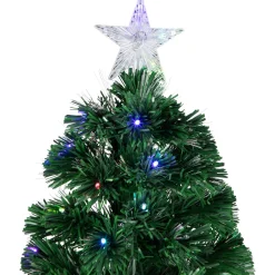 Discount 6' Pre-Lit LED Fiber Optic Color Changing Christmas Tree with Star Tree Topper Fiber Optic