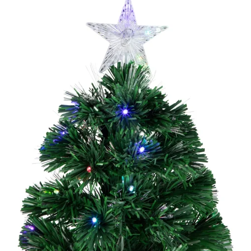 Discount 6' Pre-Lit LED Fiber Optic Color Changing Christmas Tree with Star Tree Topper Fiber Optic