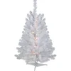 Hot 3' Pre-Lit LED Snow White Medium Artificial Christmas Tree - Clear Lights Colorful
