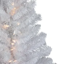 Hot 3' Pre-Lit LED Snow White Medium Artificial Christmas Tree - Clear Lights Colorful