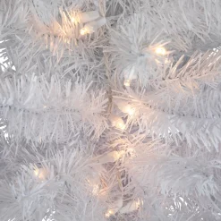 Hot 3' Pre-Lit LED Snow White Medium Artificial Christmas Tree - Clear Lights Colorful