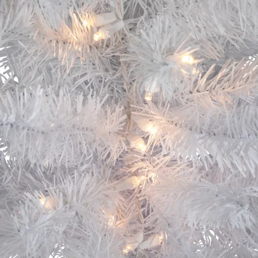 Hot 3' Pre-Lit LED Snow White Medium Artificial Christmas Tree - Clear Lights Colorful