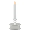 Outlet 9.25" Pre-Lit LED White and Silver Lighted Christmas Candle Lamp Candle Lamps