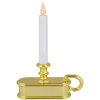 9.5" Pre-Lit LED White Lighted Christmas Candle Lamp with Gold Handle Base Candle Lamps
