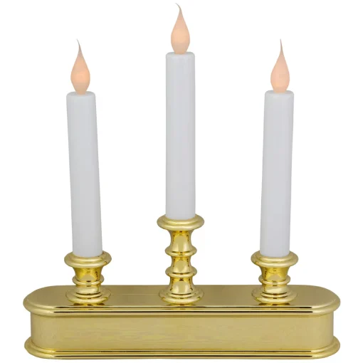 Discount 10" Pre-Lit LED White Lighted Candolier Christmas Candle Lamp Candle Lamps