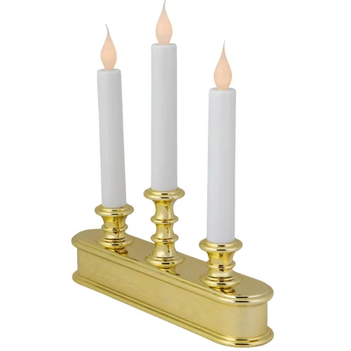 Discount 10" Pre-Lit LED White Lighted Candolier Christmas Candle Lamp Candle Lamps