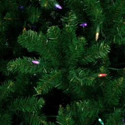 Clearance 7.5' Pre-Lit Manchester Pine Instant Connect Artificial Christmas Tree, Dual LED Lights Pre-Lit