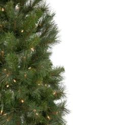 Best 6.5' Pre-Lit Medium Beaver Pine Artificial Christmas Wall Tree, Clear Lights Wall Trees