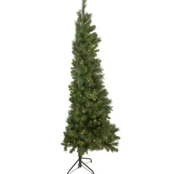 Best 6.5' Pre-Lit Medium Beaver Pine Artificial Christmas Wall Tree, Clear Lights Wall Trees