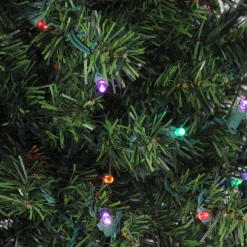 Hot 4' Pre-Lit Medium Canadian Pine Artificial Christmas Tree - Multicolor LED Lights Pre-Lit