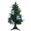 Outlet 3' Pre-Lit Medium Fiber Optic Floral Artificial Christmas Tree - Multi-Color Lights Fiber Optic
