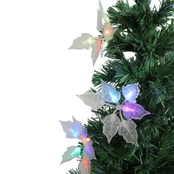 Outlet 3' Pre-Lit Medium Fiber Optic Floral Artificial Christmas Tree - Multi-Color Lights Fiber Optic