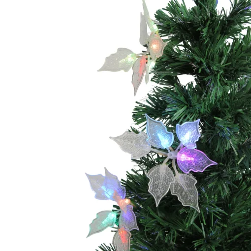 Outlet 3' Pre-Lit Medium Fiber Optic Floral Artificial Christmas Tree - Multi-Color Lights Fiber Optic