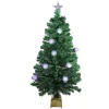 Clearance 4' Pre-Lit Medium Fiber Optic Pine Cone Artificial Christmas Tree - Multicolor LED Lights Fiber Optic