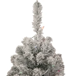3' Pre-Lit Medium Heavily Flocked Madison Pine Artificial Christmas Tree, Multi Lights Flocked