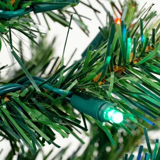 Best 6' Pre-Lit Medium Mixed Classic Pine Artificial Christmas Tree, Multi Color LED Lights Pre-Lit