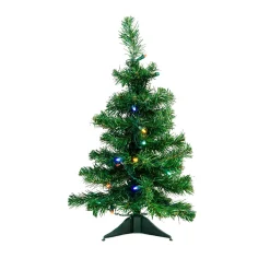 Hot 2' Pre-Lit Medium Mixed Classic Pine Artificial Christmas Tree - Multicolor LED Lights Pre-Lit