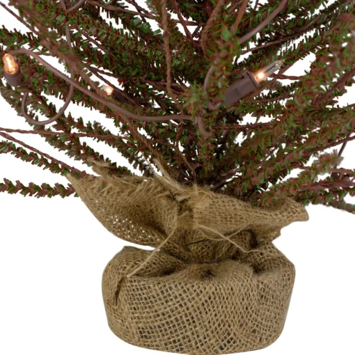 Hot 2' Pre-Lit Medium Potted Warsaw Twig Artificial Christmas Tree - Clear Lights Twig & Birch