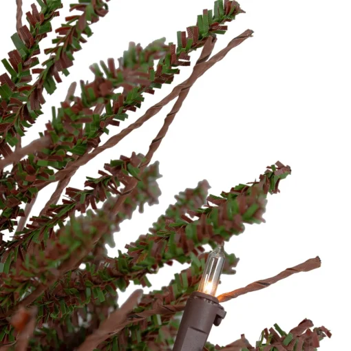 Hot 2' Pre-Lit Medium Potted Warsaw Twig Artificial Christmas Tree - Clear Lights Twig & Birch