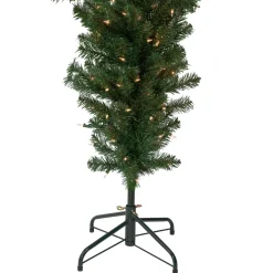 New 5.5' Pre-Lit Medium Upside Down Spruce Artificial Christmas Tree, Clear Lights Upside Down