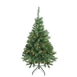 Hot 4' Pre-Lit Niagara Pine Medium Artificial Christmas Tree, Clear Lights Pre-Lit