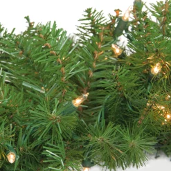 New 48" Pre-Lit Northern Pine Artificial Christmas Wreath With Clear Lights Pre Lit