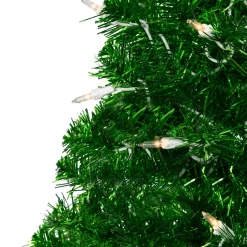 Hot 2' Pre-Lit Paradise Lime Green Tinsel Pine Artificial Christmas Tree - Clear Lights Colorful
