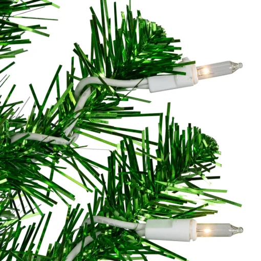 Hot 2' Pre-Lit Paradise Lime Green Tinsel Pine Artificial Christmas Tree - Clear Lights Colorful