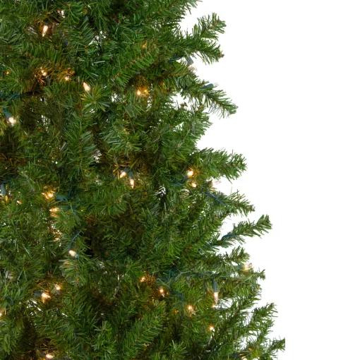 Clearance 7.5' Pre-Lit Pencil Canadian Pine Artificial Christmas Tree - Clear Lights Pre-Lit