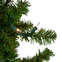 Clearance 7.5' Pre-Lit Pencil Canadian Pine Artificial Christmas Tree - Clear Lights Pre-Lit