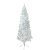 6.5' Pre-Lit Pencil White Winston Pine Artificial Christmas Tree - Multi LED Lights Pre-Lit