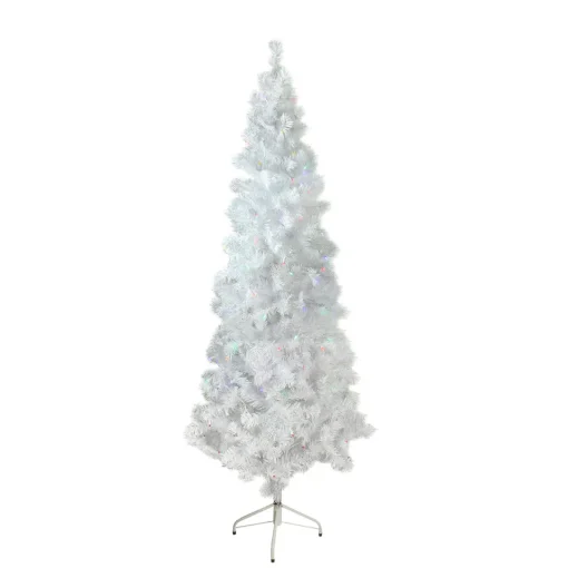 6.5' Pre-Lit Pencil White Winston Pine Artificial Christmas Tree - Multi LED Lights Pre-Lit