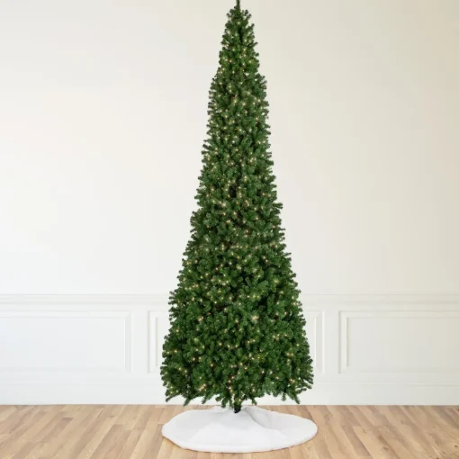 16' Pre-Lit Pendleton Spruce Slim Artificial Christmas Tree, Clear Lights Commercial