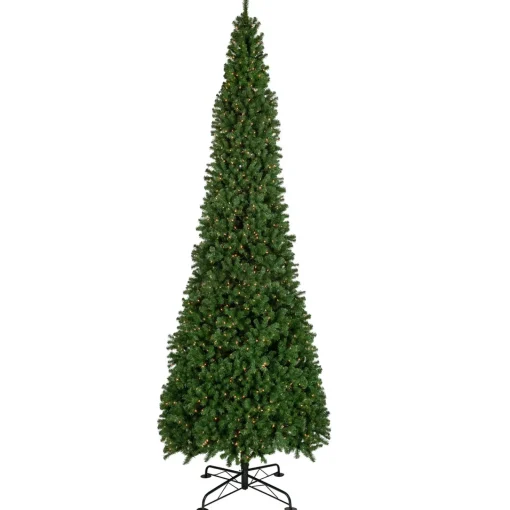 16' Pre-Lit Pendleton Spruce Slim Artificial Christmas Tree, Clear Lights Commercial