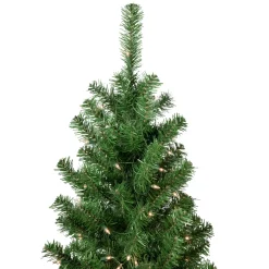 16' Pre-Lit Pendleton Spruce Slim Artificial Christmas Tree, Clear Lights Commercial