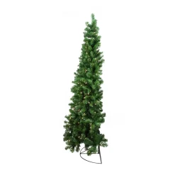 Best 6' Pre-Lit Pine Artificial Wall Christmas Tree, Clear Lights Wall Trees