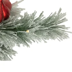 Outlet 3' Pre-Lit Potted Snowy Bristle Pine Artificial Christmas Tree, Warm White LED Lights Potted