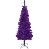 Discount 6' Pre-Lit Purple Artificial Tinsel Christmas Tree, Clear Lights Colorful