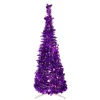 Online 6' Pre-Lit Purple Tinsel Pop-Up Artificial Christmas Tree, Clear Lights Pop Up