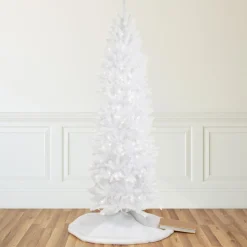 Discount 9' Pre-Lit Rapids White Pine Pencil Artificial Christmas Tree, Clear Lights Colorful
