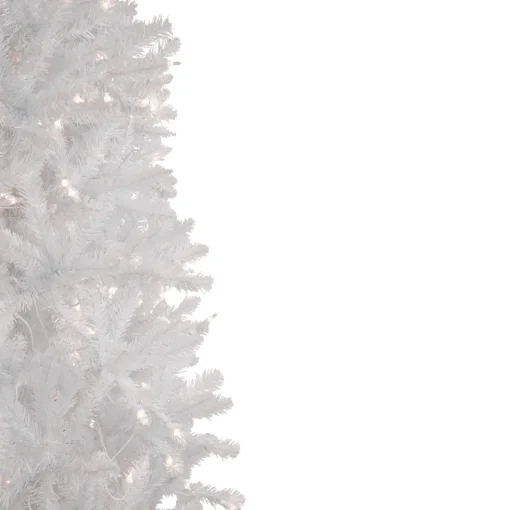 Discount 9' Pre-Lit Rapids White Pine Pencil Artificial Christmas Tree, Clear Lights Colorful