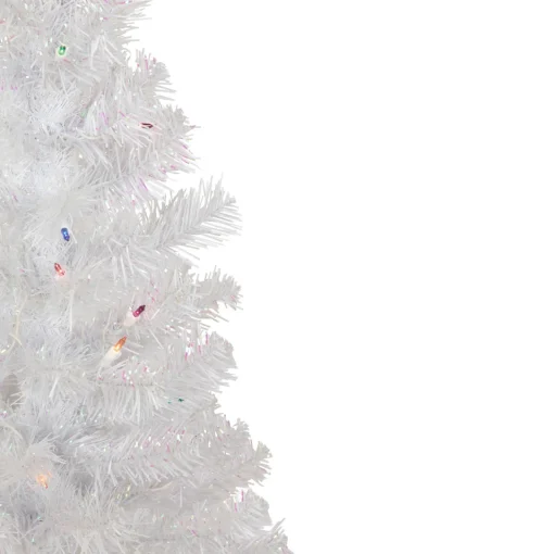 Discount 4' Pre-lit Rockport White Pine Artificial Christmas Tree, Multi Lights Colorful