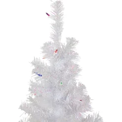 Discount 4' Pre-lit Rockport White Pine Artificial Christmas Tree, Multi Lights Colorful