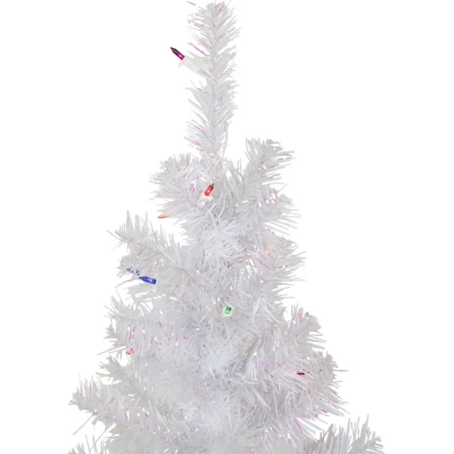 Discount 4' Pre-lit Rockport White Pine Artificial Christmas Tree, Multi Lights Colorful