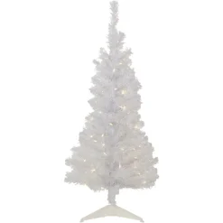 Online 4' Pre-lit Rockport White Pine Artificial Christmas Tree, Clear Lights Colorful